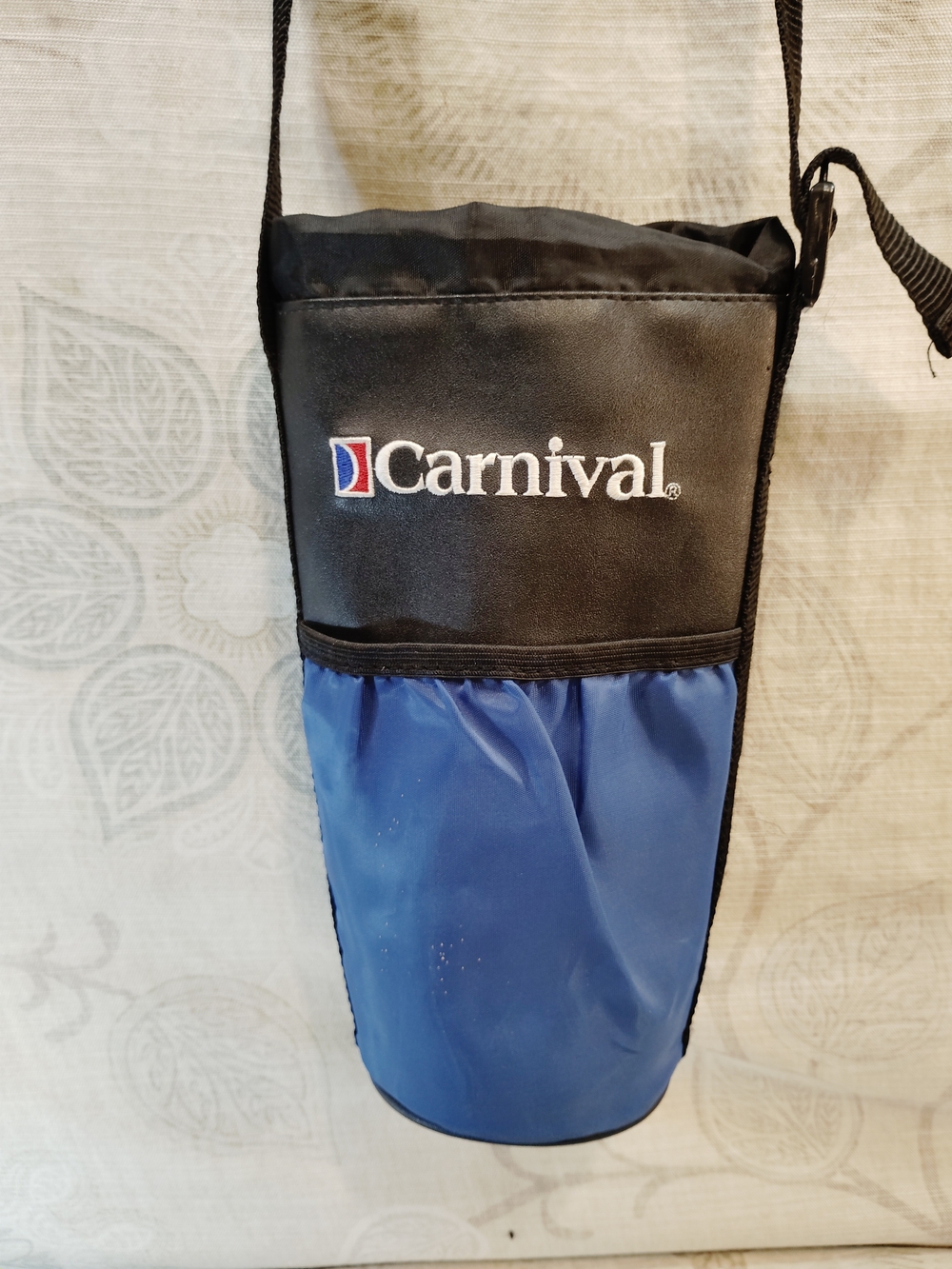 Carnival Blue and Black Bottle Carrier Crossbody